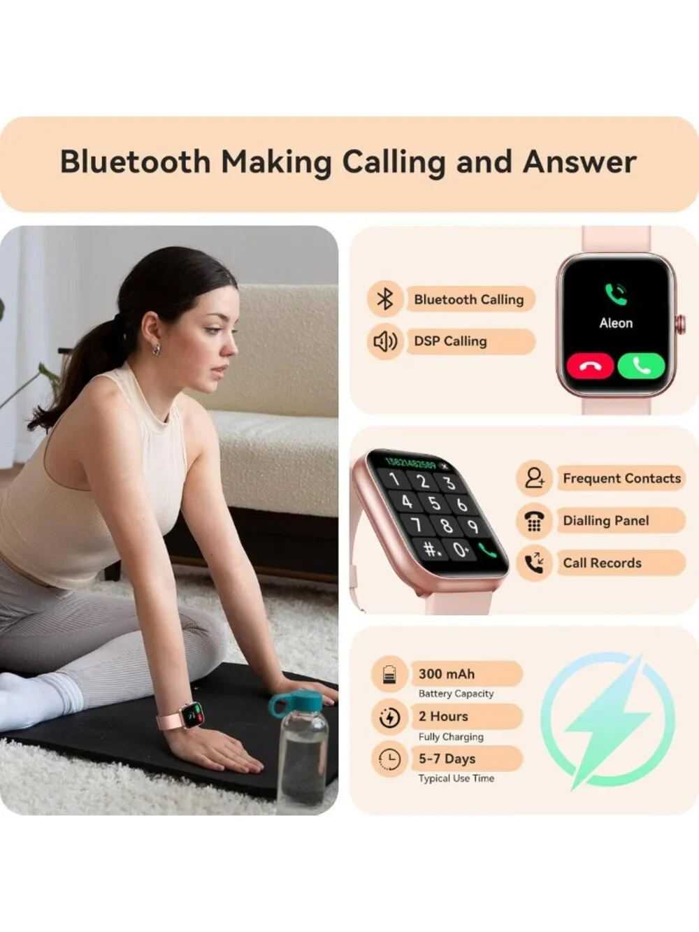Stylish Smart Watch for Women - Bluetooth Fitness Tracker, Alexa, IP68
